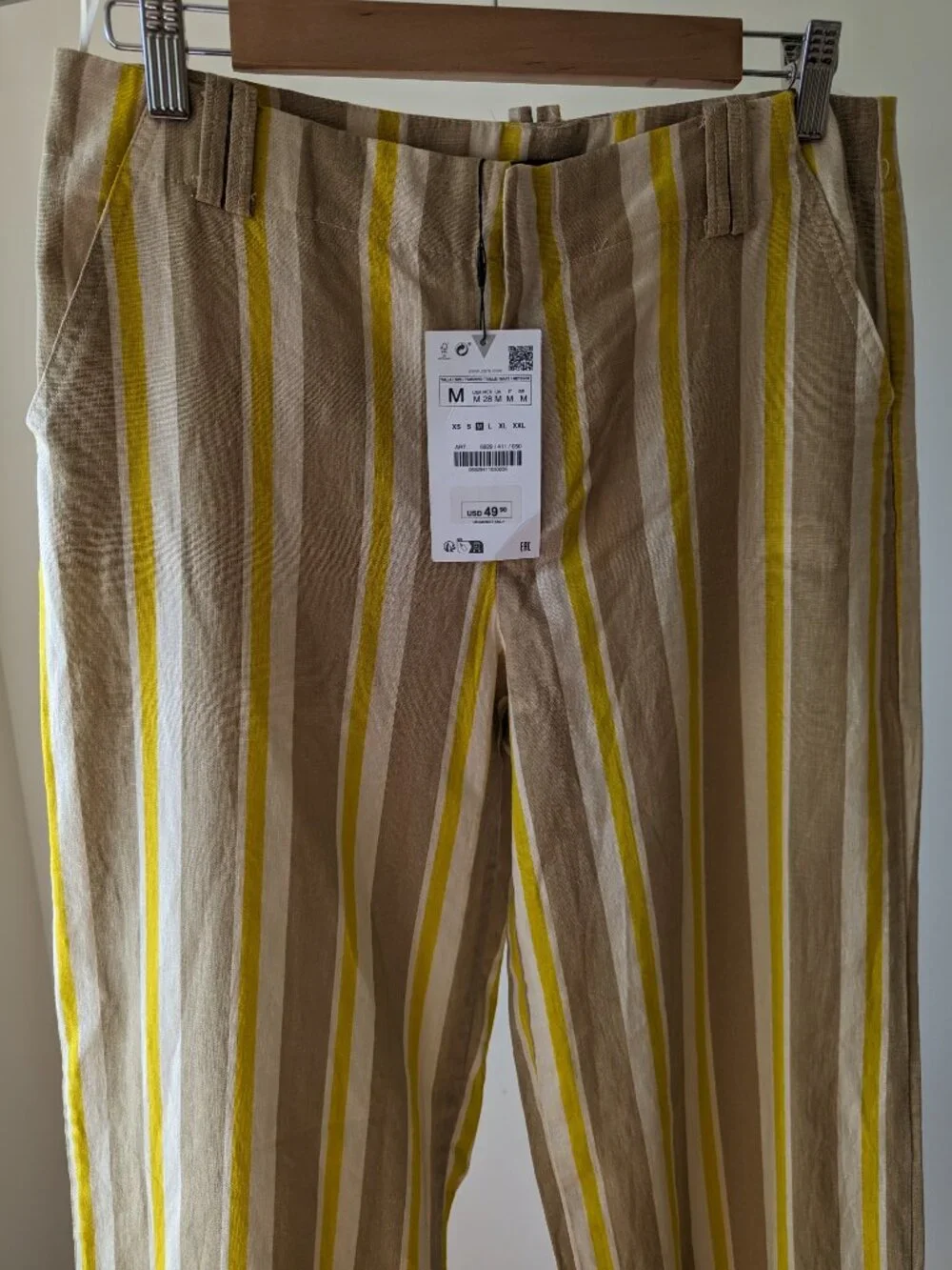 ZARA Striped Linen Blend Pants NWT – Sizes L & M Available